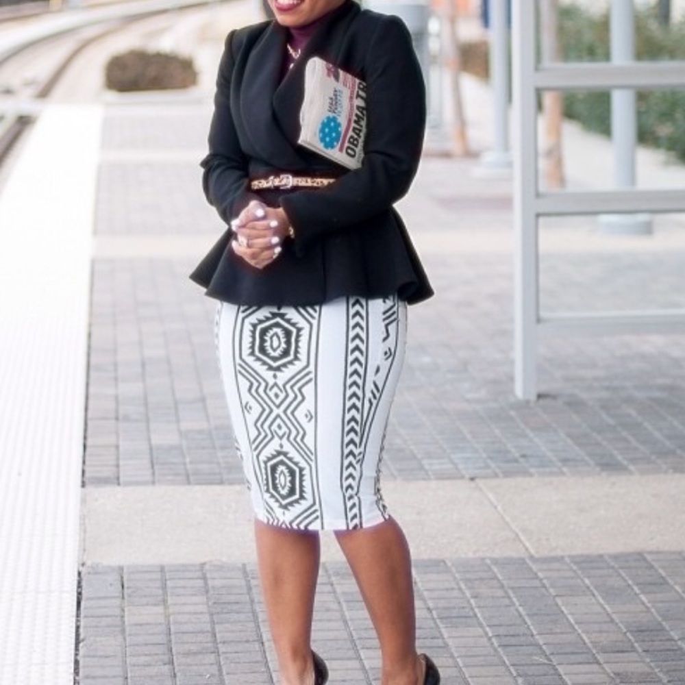 H&M BLACK DRESSY PEPLUM BLAZER JACKET COAT